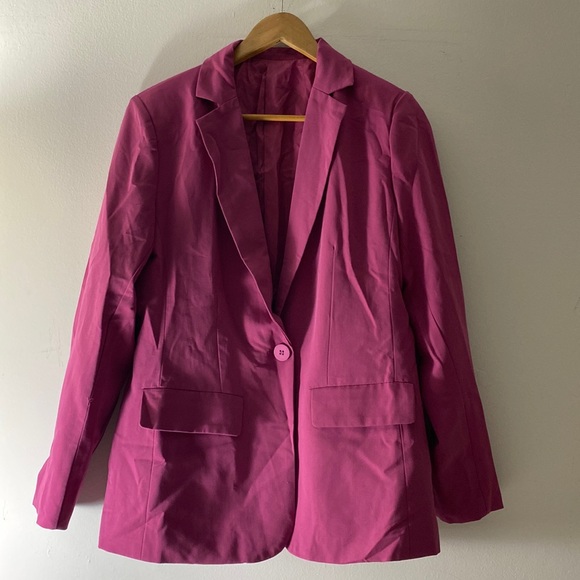 Women’s Menswear Blazer Fuchsia - Picture 5 of 15
